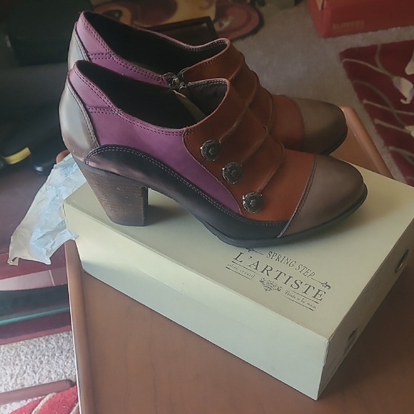 L'ATISTE Shoes - L'ATISTE Women's Heels - Purple, Orange, Brown